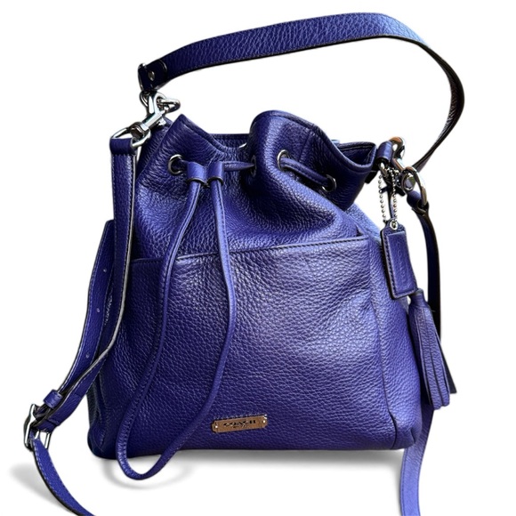 Coach Handbags - Coach Purple Leather Bucket Bag